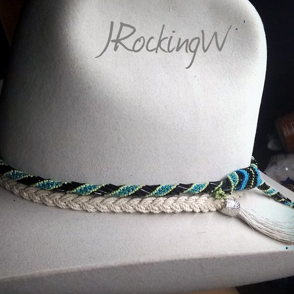 JRW Hand Made Cowboy  Black Green Hat Band main image 5
